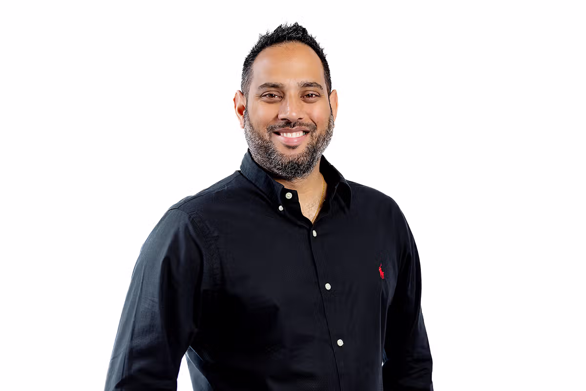 Male business profile portrait on a white background for corporate use