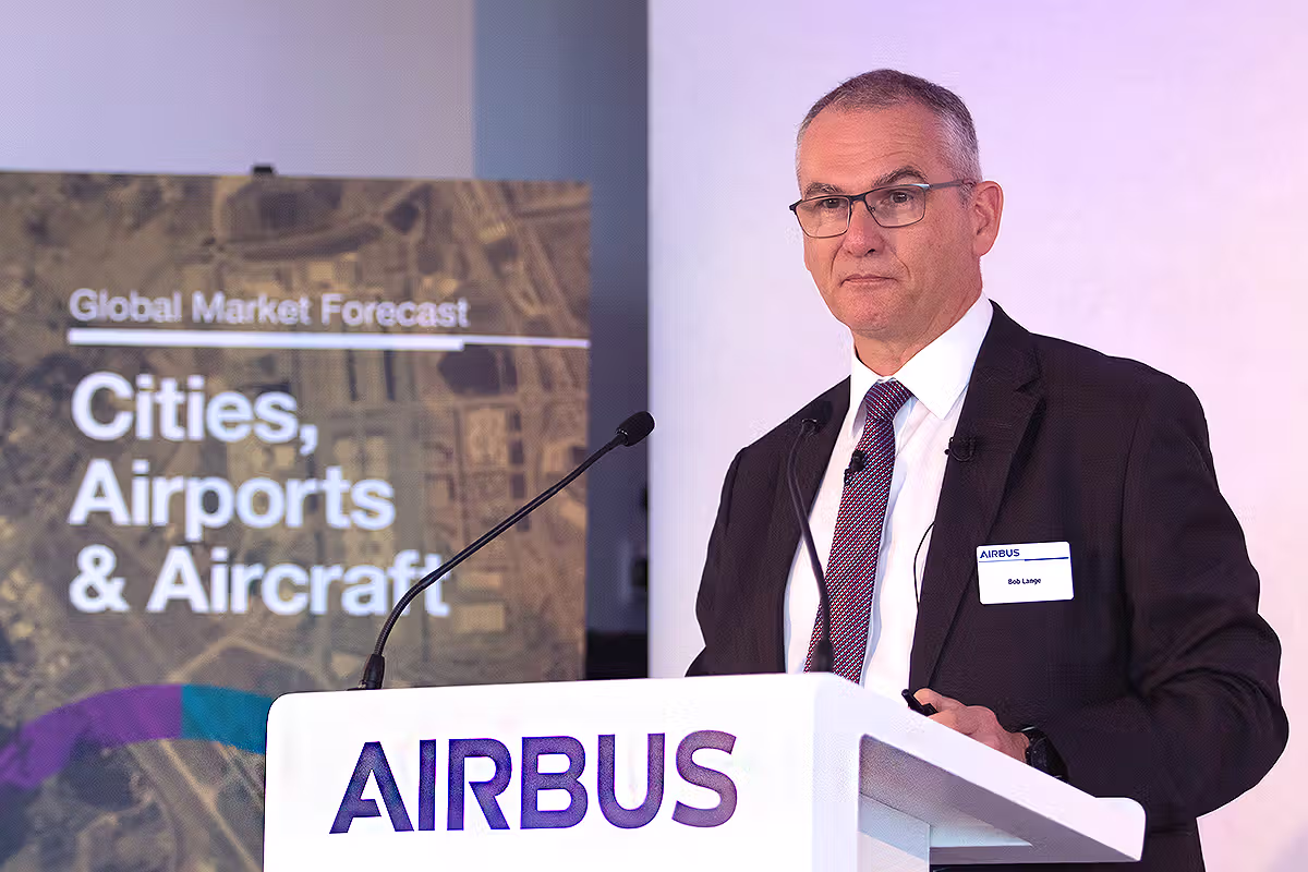 Airbus executive speaker photographed during a Strand London corporate event