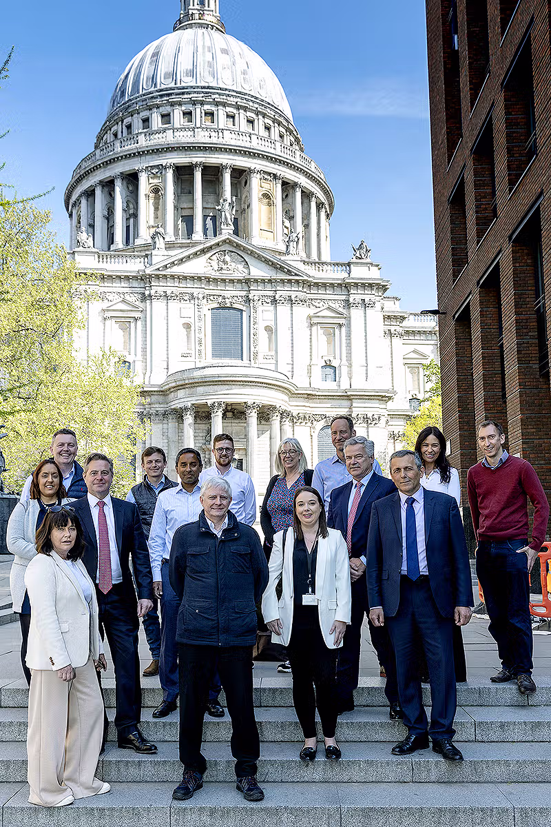 Business group photographed near St Paul's Cathedral in London
