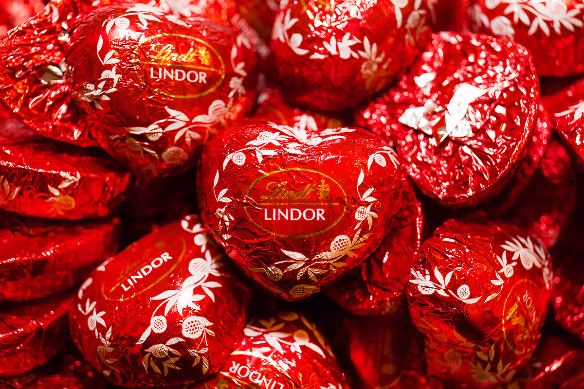 Lindt PR photographer in Central London near Piccadilly Circus showing branded launch activity