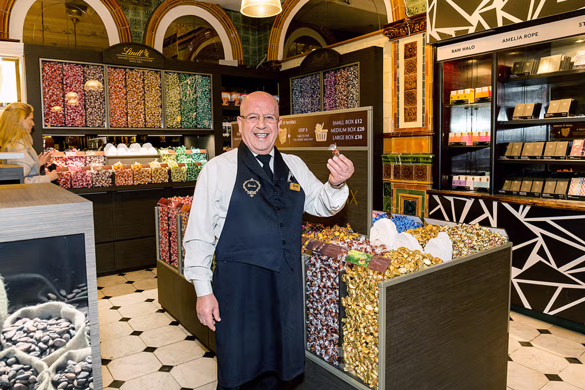 Lindt branded retail and PR photography in Central London for media and marketing communications