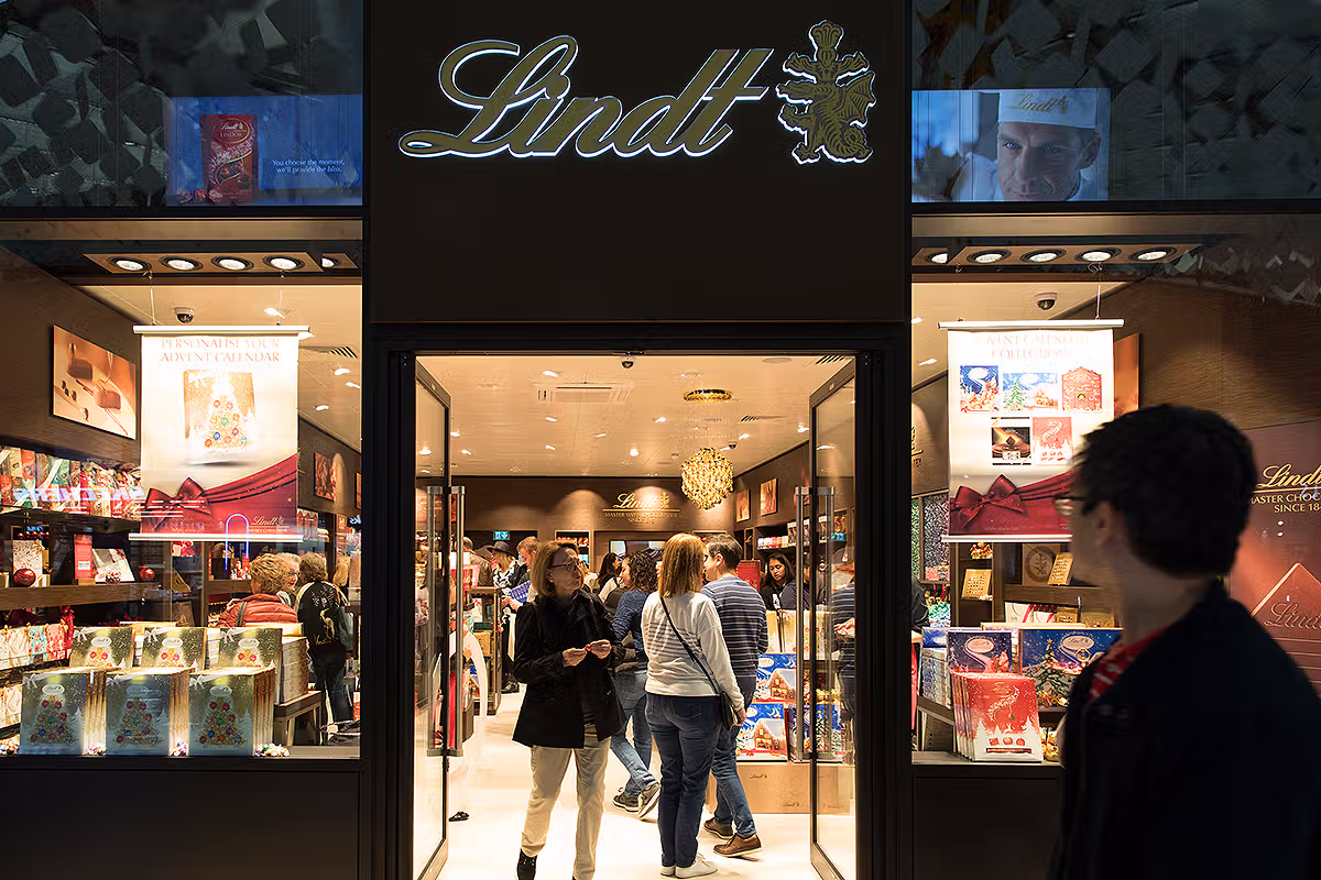 Lindt PR photography at The O2 London showing branded retail launch activity