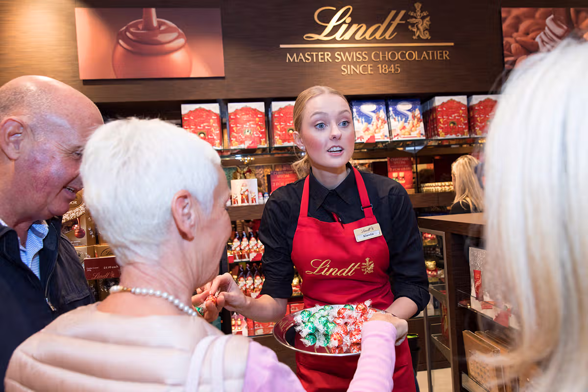 Lindt retail PR photographer at The O2 London capturing branded consumer engagement