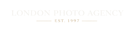 London Photo Agency logo in petrol and brass for a corporate, business, PR and event photographer website